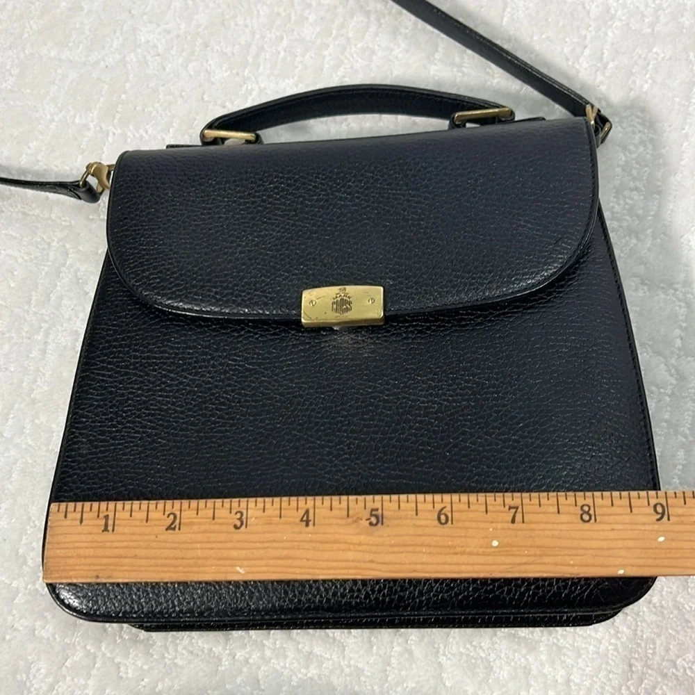 Vintage Mark Cross 1845 leather top handle crossbody bag black - Picture 12 of 16